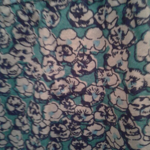 large men's Perry Ellis blue & white floral long sleeve shirt - Picture 3 of 4